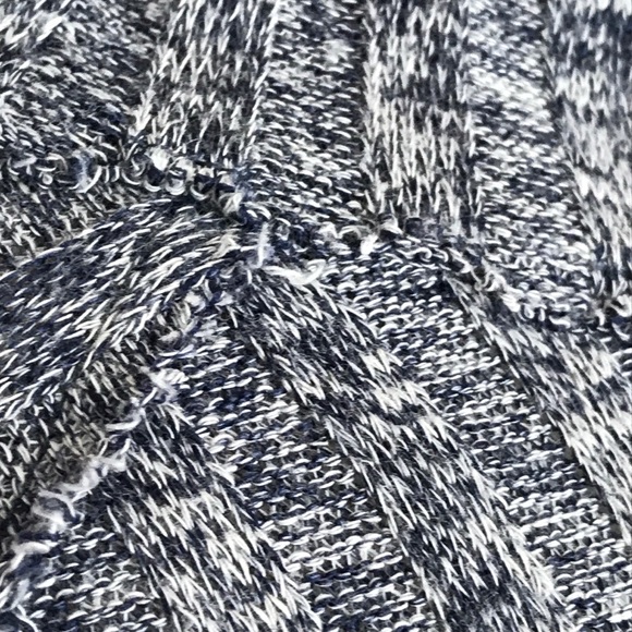 Free People blue/white ribbed high neck top. Large - Picture 3 of 7